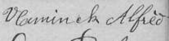 Signature d'Alfred Vlaminck pour son mariage en 1907.