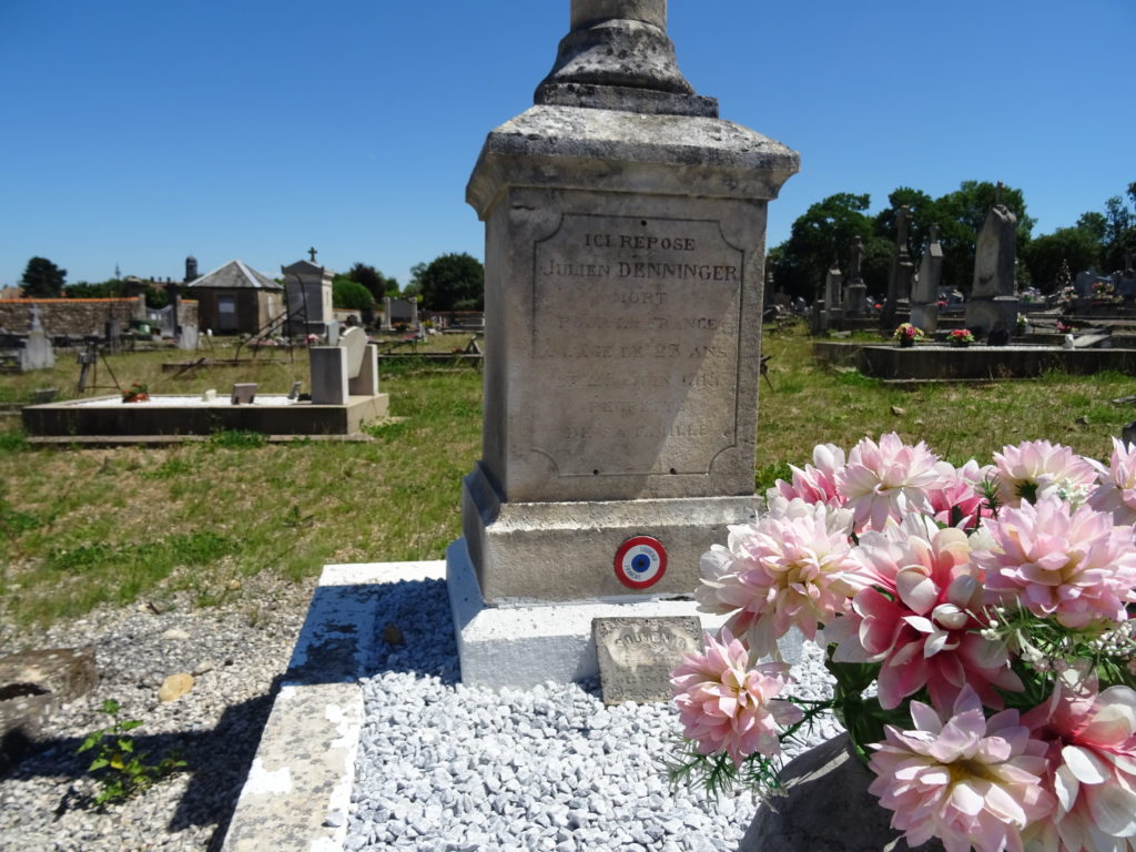 Photographie de la tombe de Julien Denninger au cimetière d'Arnay-le-Duc